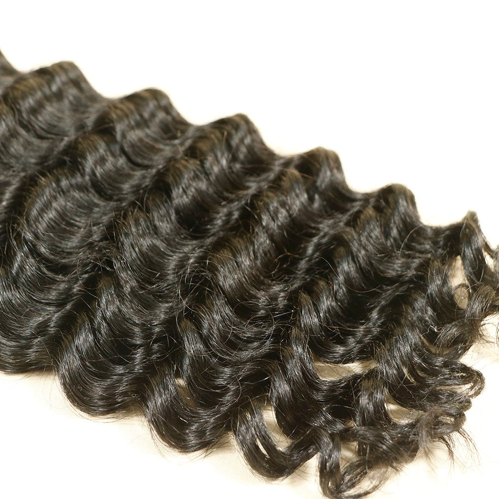 Black Deep Wave Micro Link Remy Human Hair Extensions