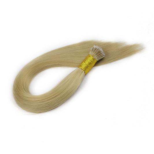 Ash Blonde Straight Nano Ring Hair Extensions