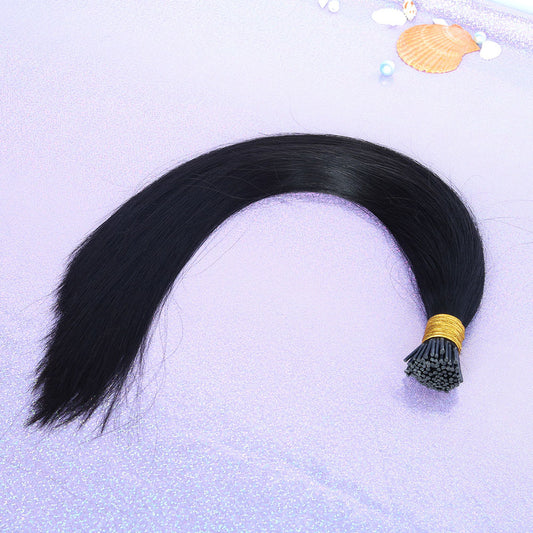 Jet Black Straight I Tip Hair Extensions