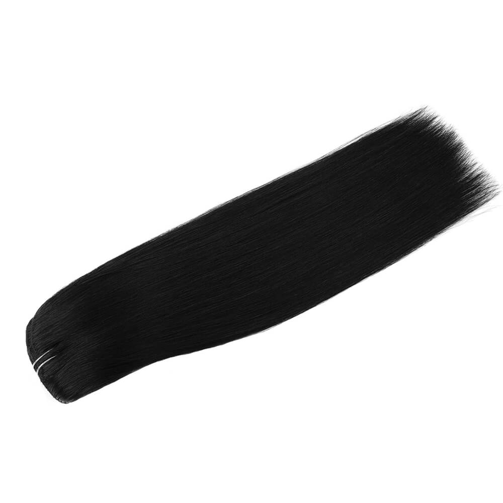 Jet Black Clip In Hair Extensions 120g set