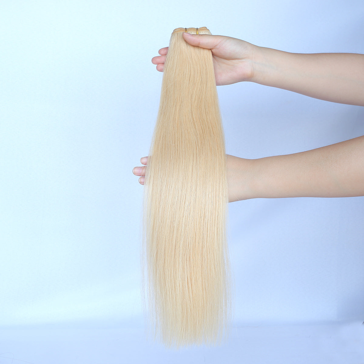 Light Ash Blonde Human Hair Wefts Extensions