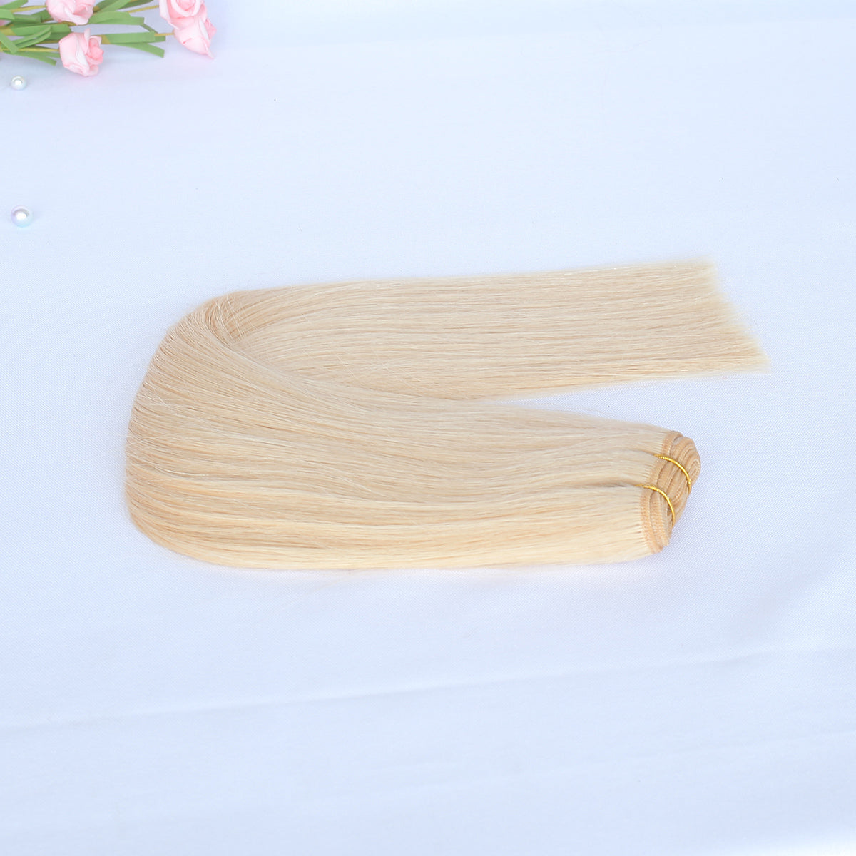 Light Ash Blonde Human Hair Wefts Extensions