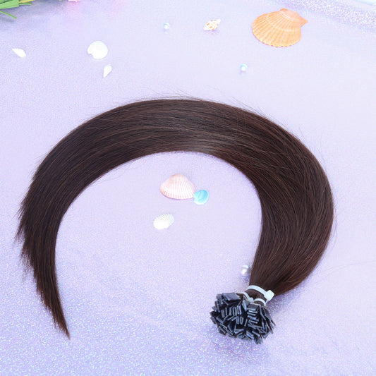 Darkest Brown Straight Flat Tip Hair Extensions