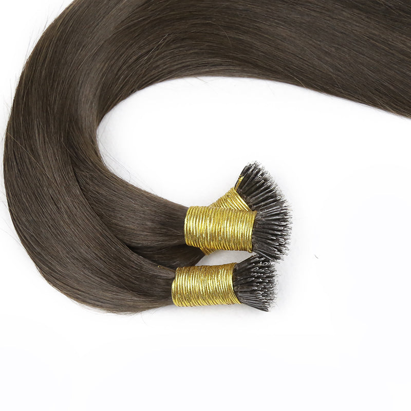 Darkest Brown Straight Nano Ring Hair Extensions