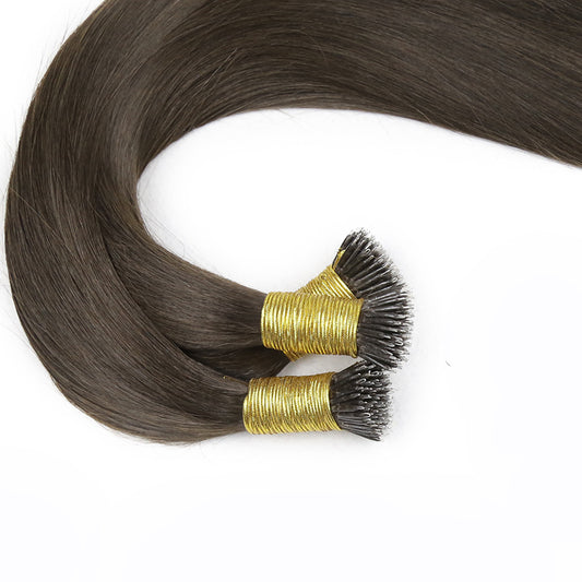 Darkest Brown Straight Nano Ring Hair Extensions