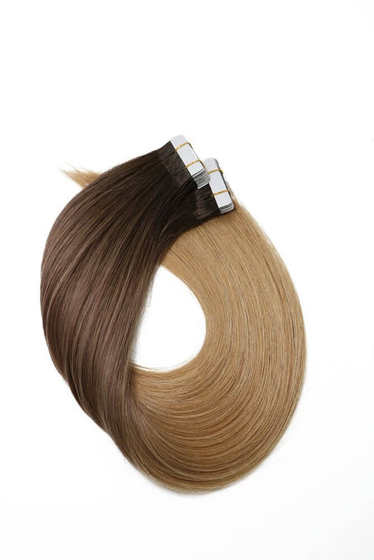 3 Colors Ombre Dark Brown to Honey Blonde Straight Tape In Hair Extensions