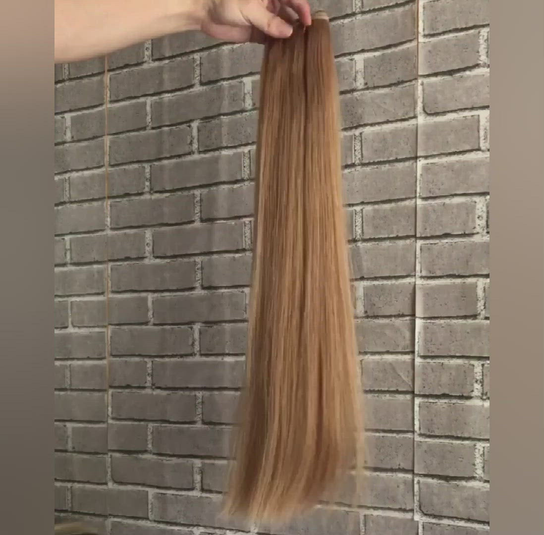 Honey Blonde Straight Human Hair Wefts Extensions