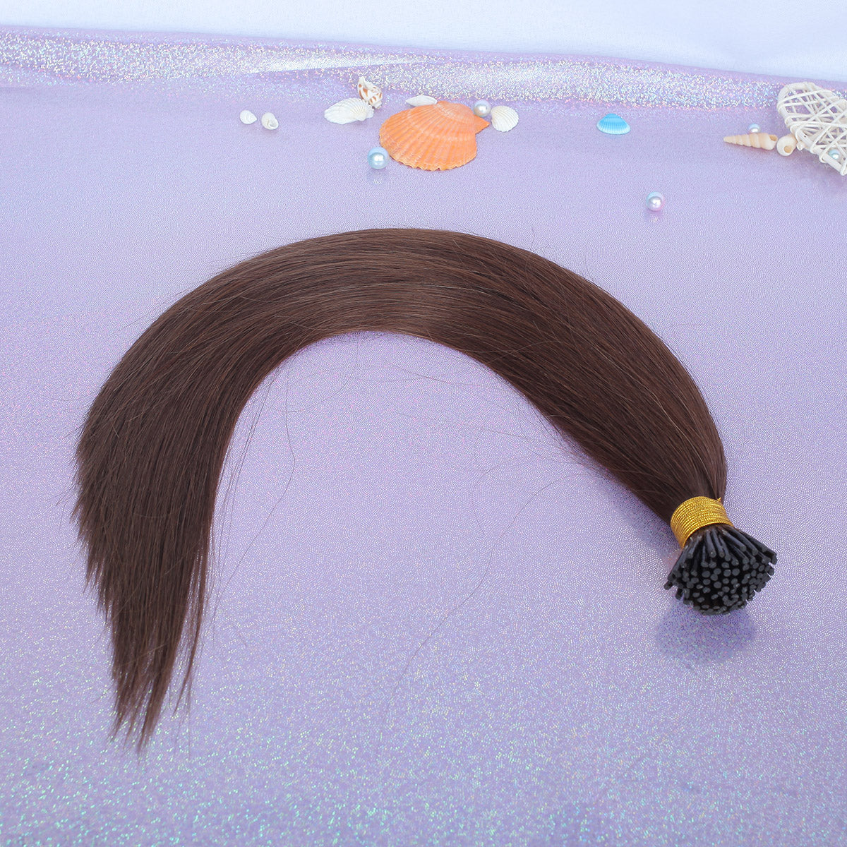 Chocolate Brown Straight I Tip Hair Extensions