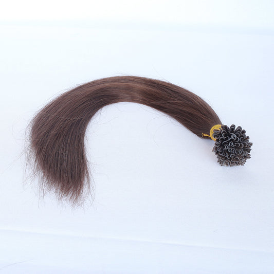 Chocolate Brown Straight Nail U Tip Hair Extensions