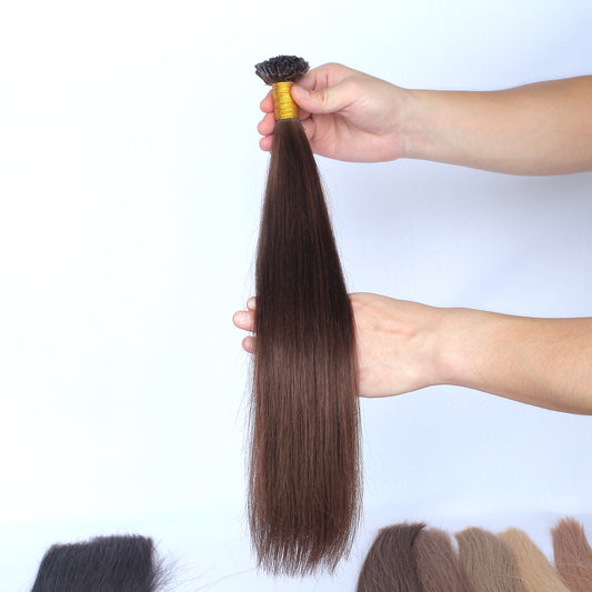 Chocolate Brown Straight Nail U Tip Hair Extensions