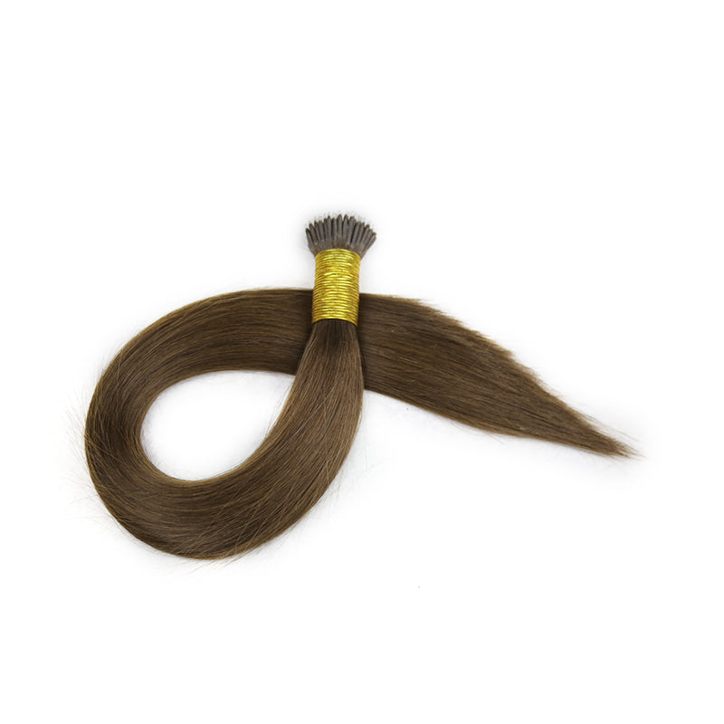 Chocolate Brown Straight Nano Ring Hair Extensions