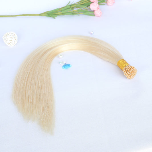 Platinum Blonde Straight I Tip Hair Extensions