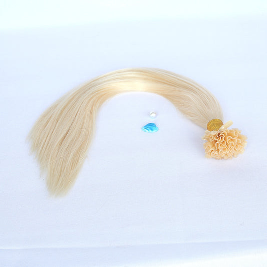 Platinum Blonde Straight Nail U Tip Hair Extensions