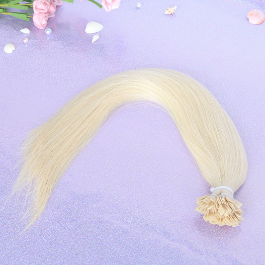 Platinum Blonde Straight Flat Tip Hair Extensions
