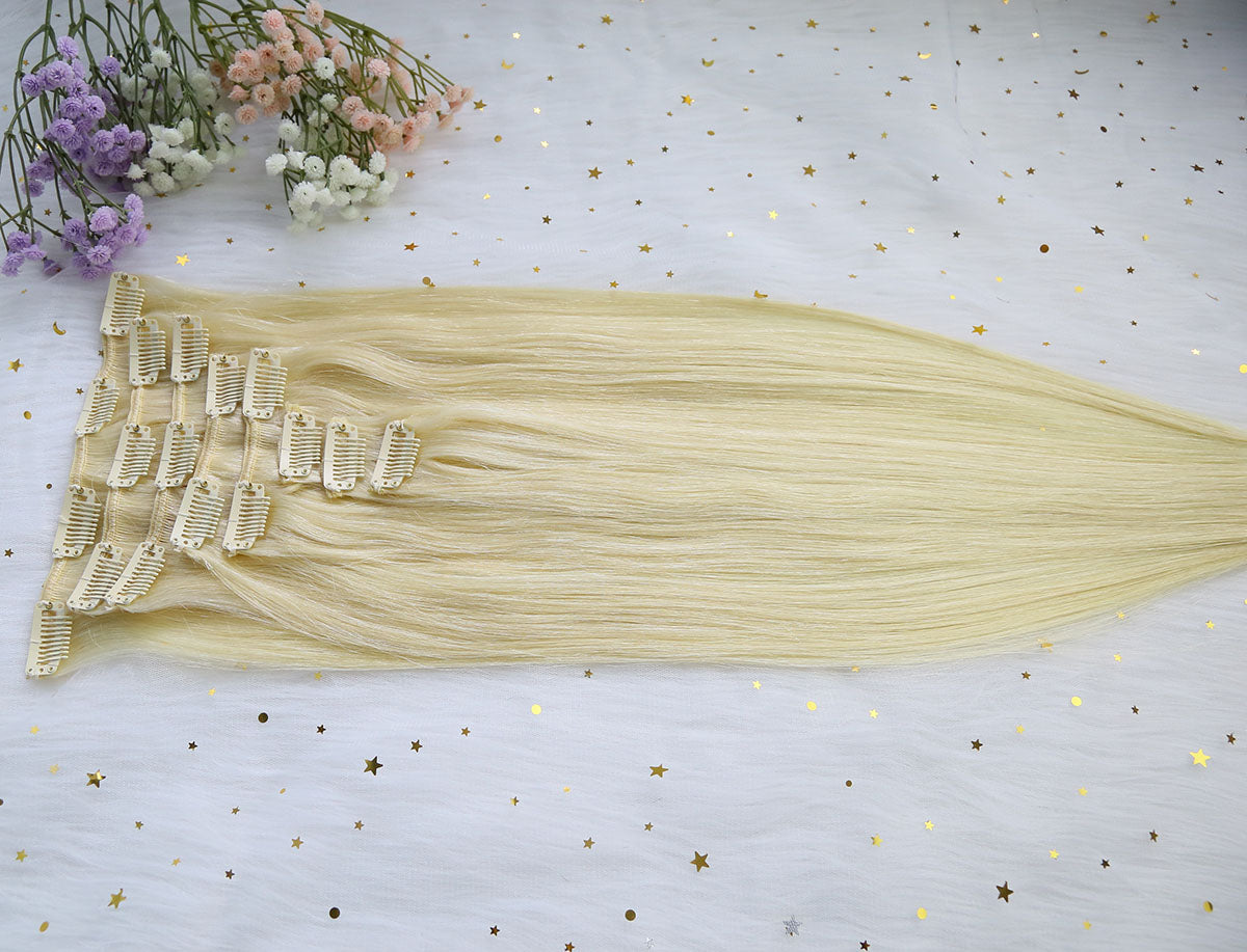 Virgin Human Hair Clip In Hair Extensions 8pcs 120g set