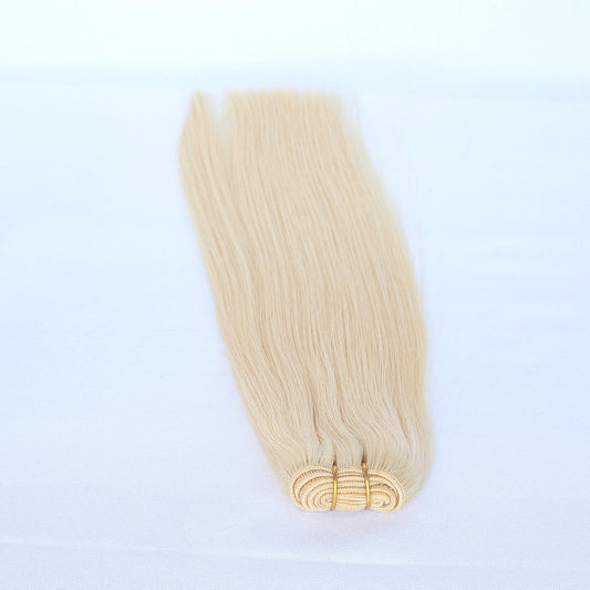 Bleached Blonde Straight Human Hair Wefts Extensions