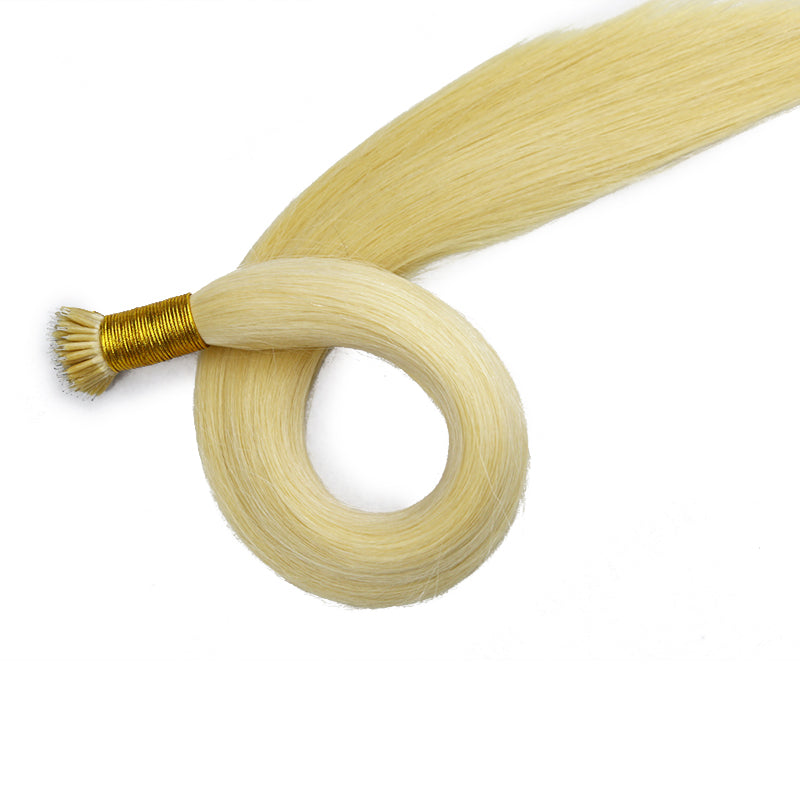 Bleached Blonde Straight Nano Ring Hair Extensions