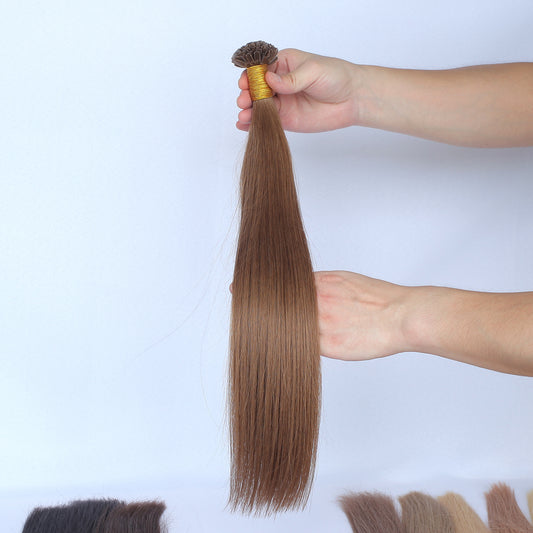 Chestnut Brown Straight Nail U Tip Hair Extensions