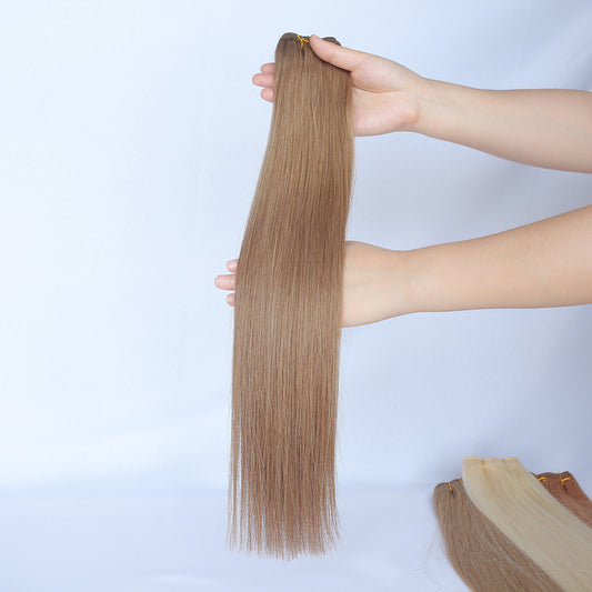 Chestnut Brown Straight Human Hair Wefts Extensions