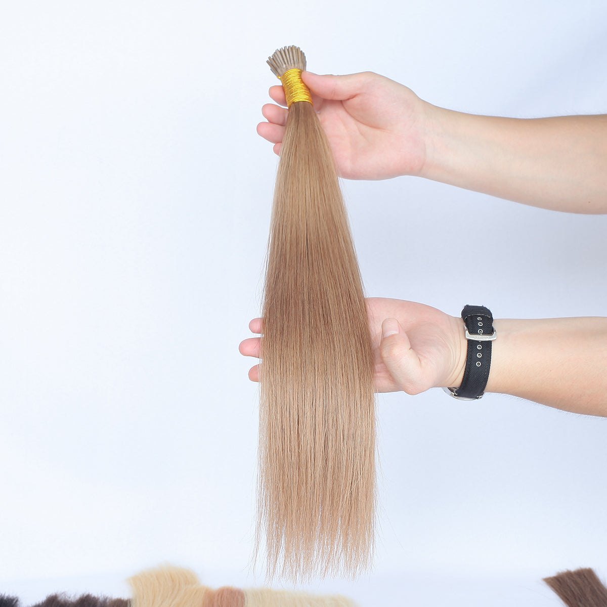 Medium Brown Straight I Tip Hair Extensions