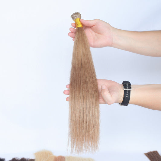 Medium Brown Straight I Tip Hair Extensions