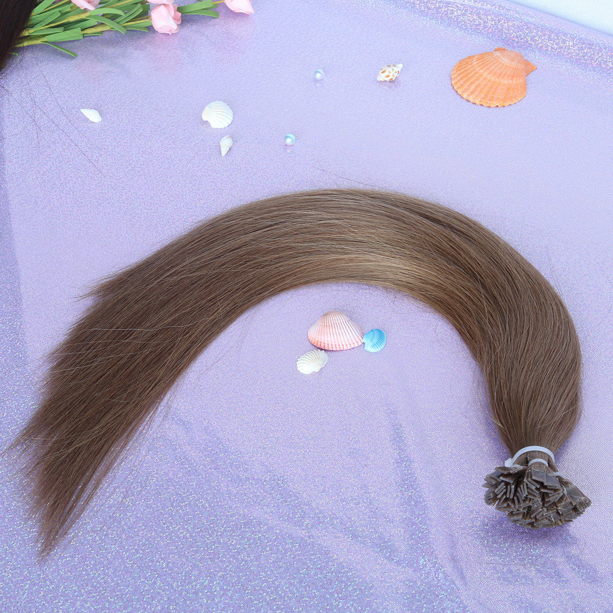 Medium Brown Straight Flat Tip Hair Extensions