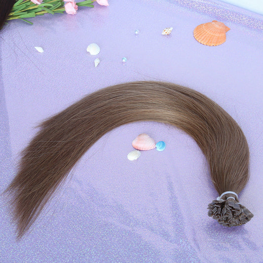 Medium Brown Straight Flat Tip Hair Extensions