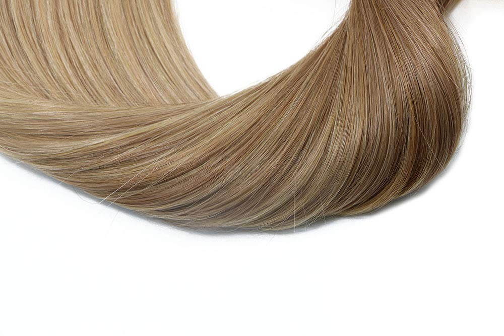 Ash Brown Fading to Medium Ash Blonde Straight Tape In Hair Extensions