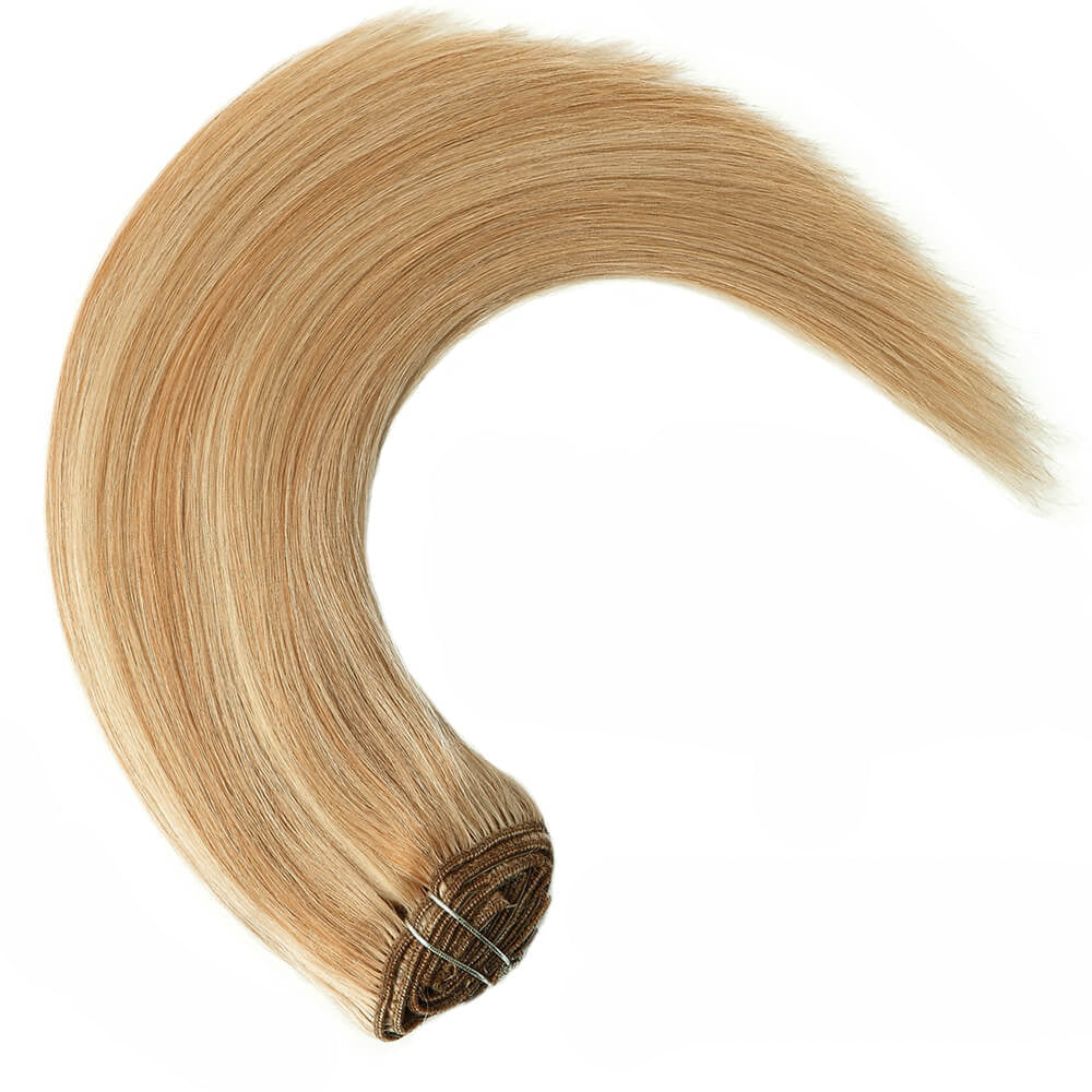 Bleached Blonde with Honey Blonde Highlights Clip In Hair Extensions 120g Set