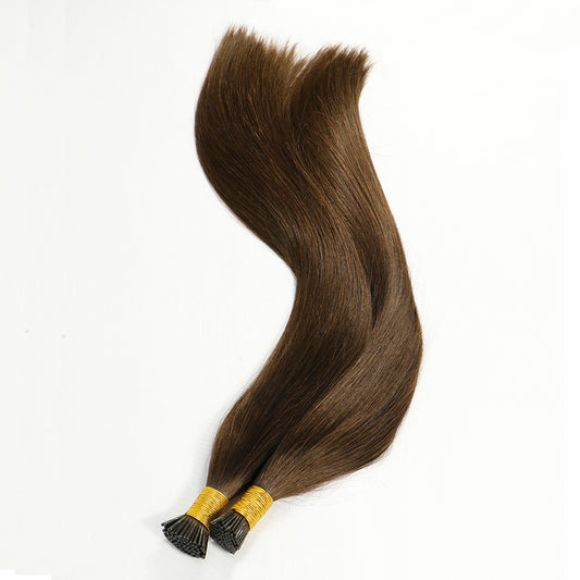 Darkest Brown Straight I Tip Hair Extensions