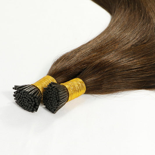 Darkest Brown Straight I Tip Hair Extensions