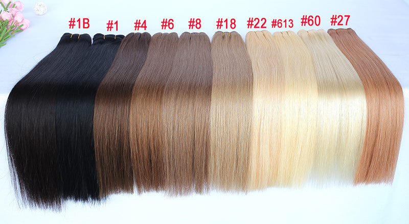 Medium Brown Human Hair Wefts Extensions