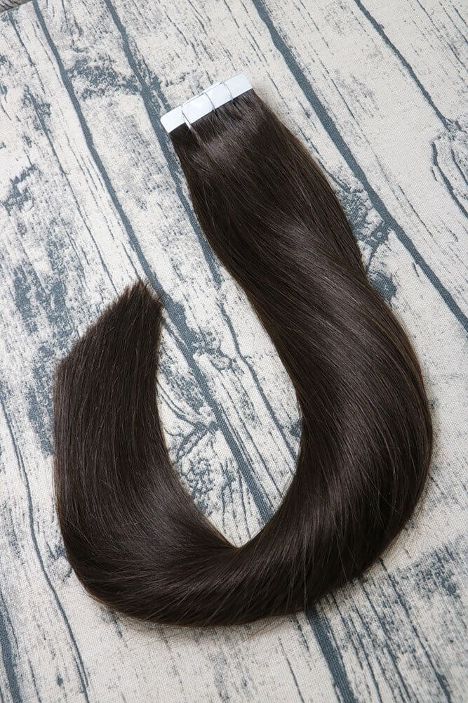 Dark Brown Straight Tape In Hair Extensions