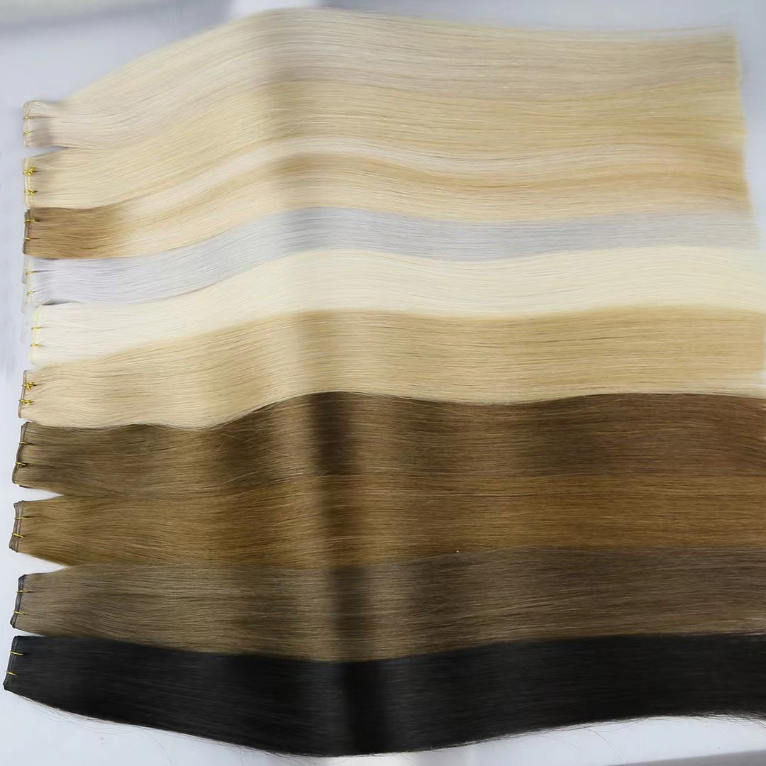Thin Band Genius Wefts Hair Extensions Remy Human Hair