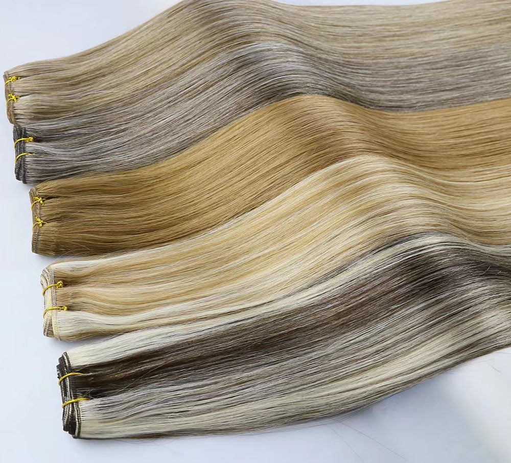 Highlights Virgin Human Hair Machine Wefts Extensions