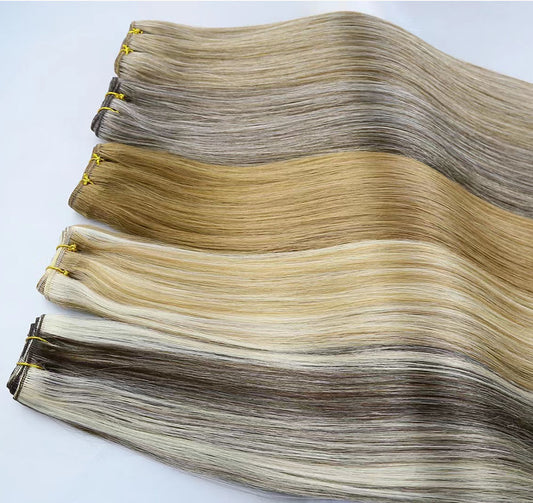 Highlights Virgin Human Hair Machine Wefts Extensions