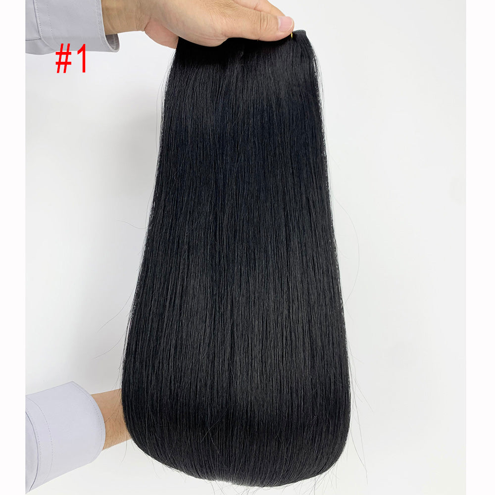 Jet black Virgin Human Hair Invisible Genius Sew In Weft Extensions