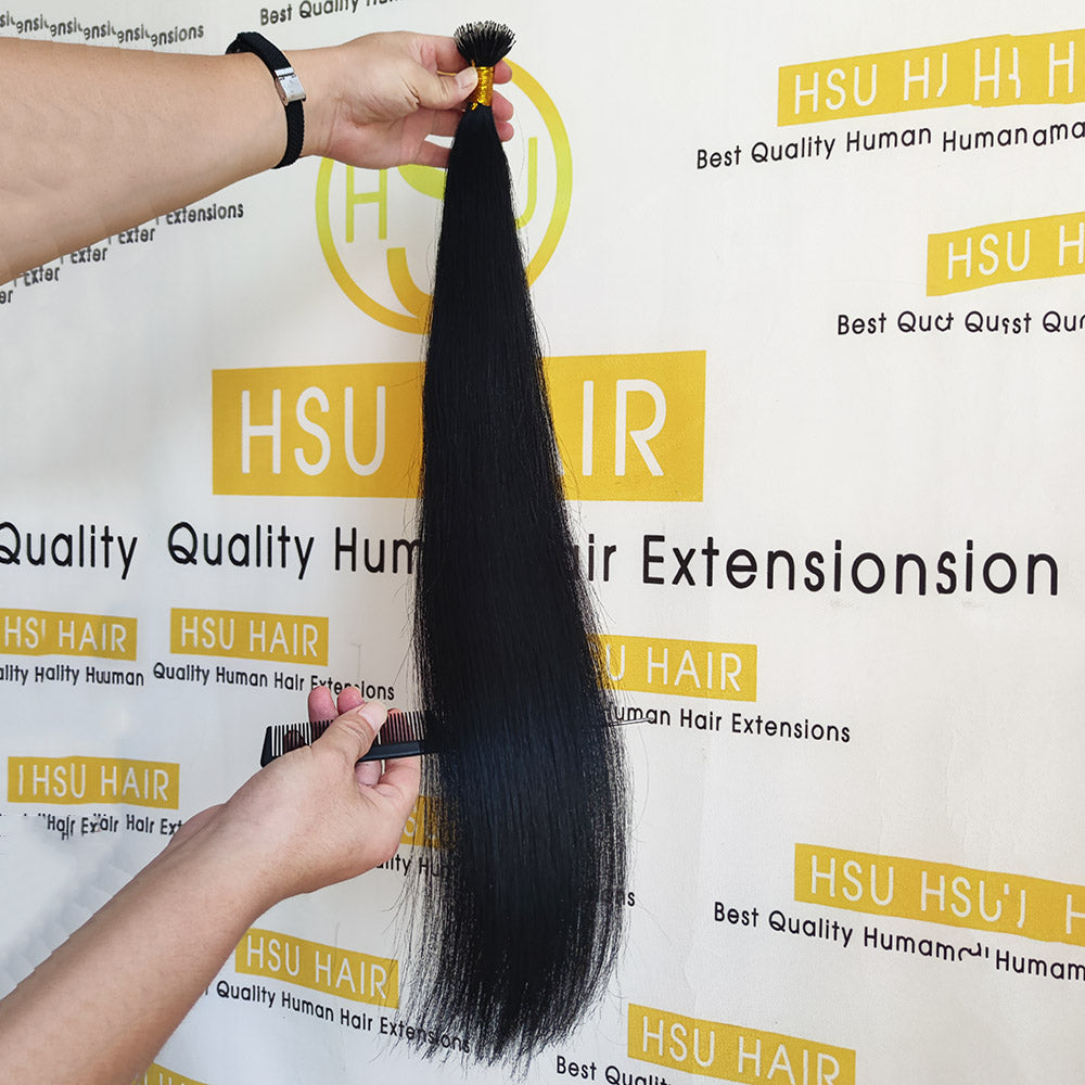 26 inch Jet Black Virgin Hair Nano Ring Hair Extensions