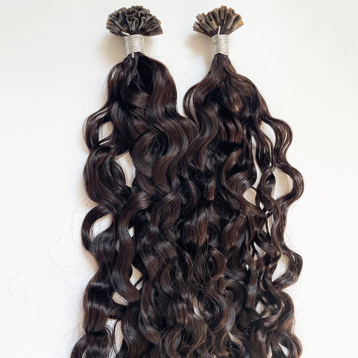 Natural Curly Virgin Human Hair Keratin U Tip Extensions