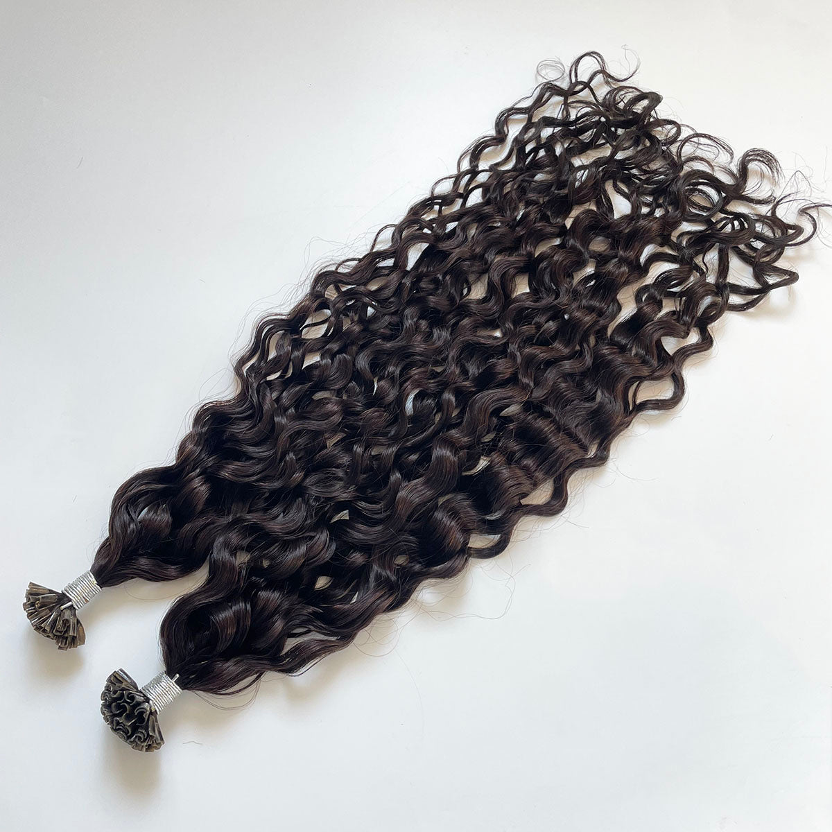 Natural Curly Virgin Human Hair Keratin U Tip Extensions