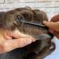 Wide PU New Australian French Lace Men's Toupees Human Hair Replacement