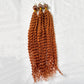 Copper Red Curly Micro Loop Link Hair Extensions