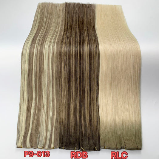 Blonde Hair with Highlights Invisible Genius Weft Extensions