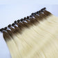 Chocolate Brown Root Blonde Virgin Human Hair Flat Tip Extensions