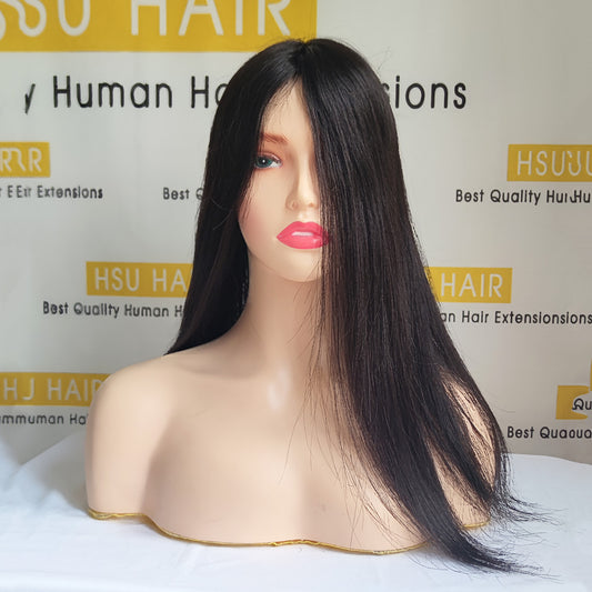Virgin Hair Silk Top Fishnet Mesh Topper for Thinning Crown