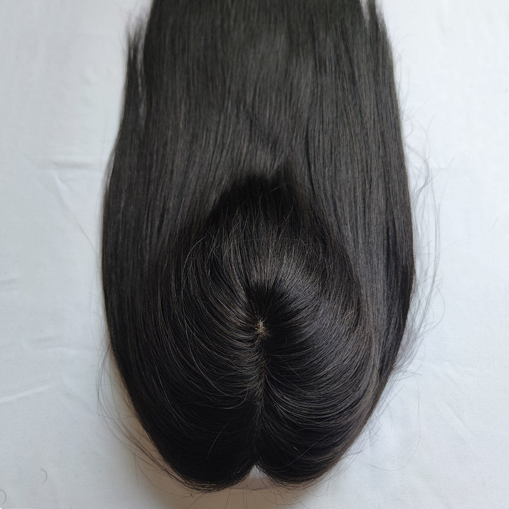 Virgin Hair Silk Top Fishnet Mesh Topper for Thinning Crown
