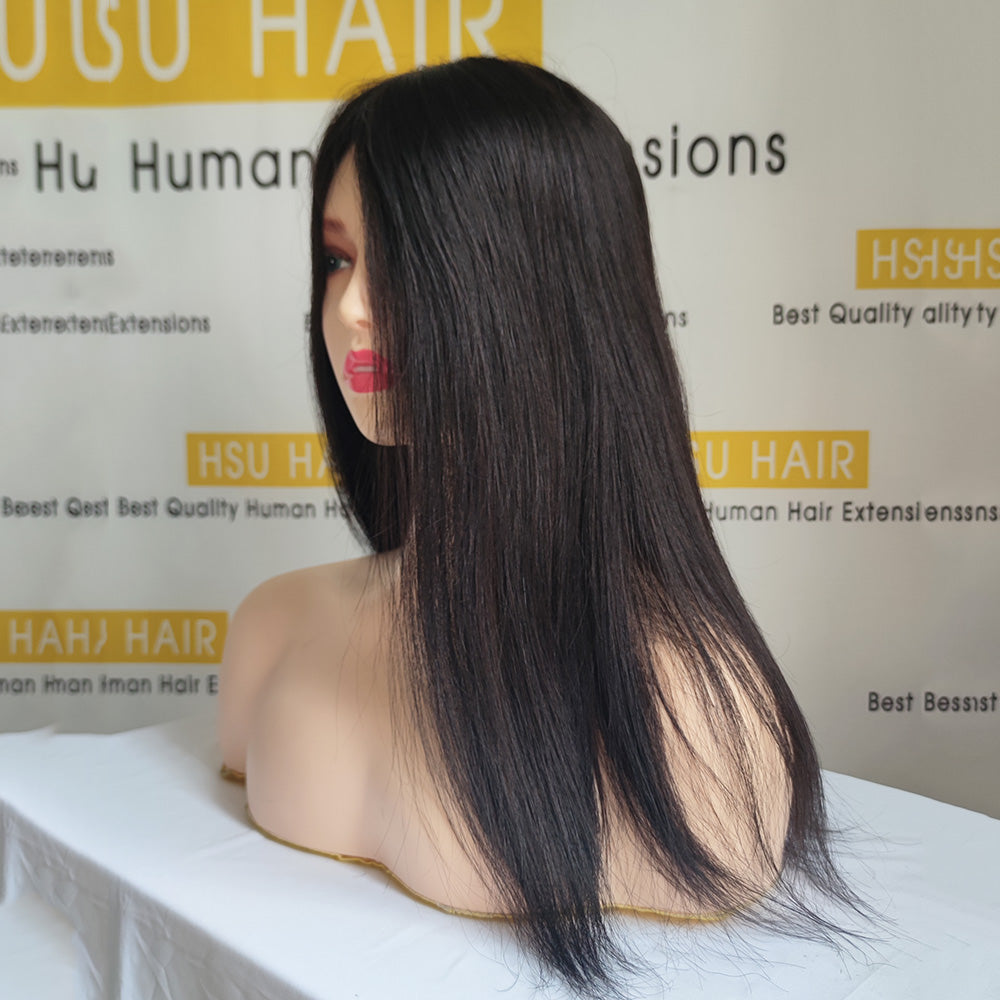 Virgin Hair Silk Top Fishnet Mesh Topper for Thinning Crown