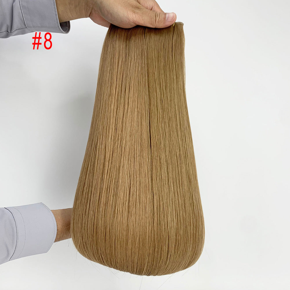Light brown Virgin Human Hair Invisible Genius Sew In Weft Extensions