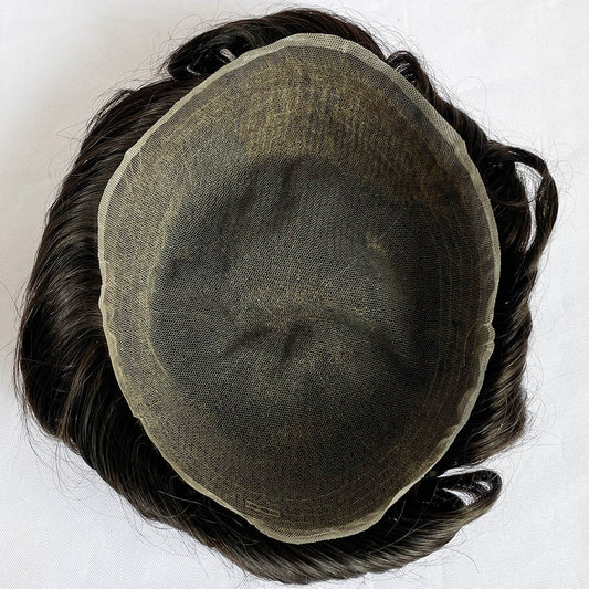 Full Swiss Lace Human Hair Men's Toupee Hair Pieces