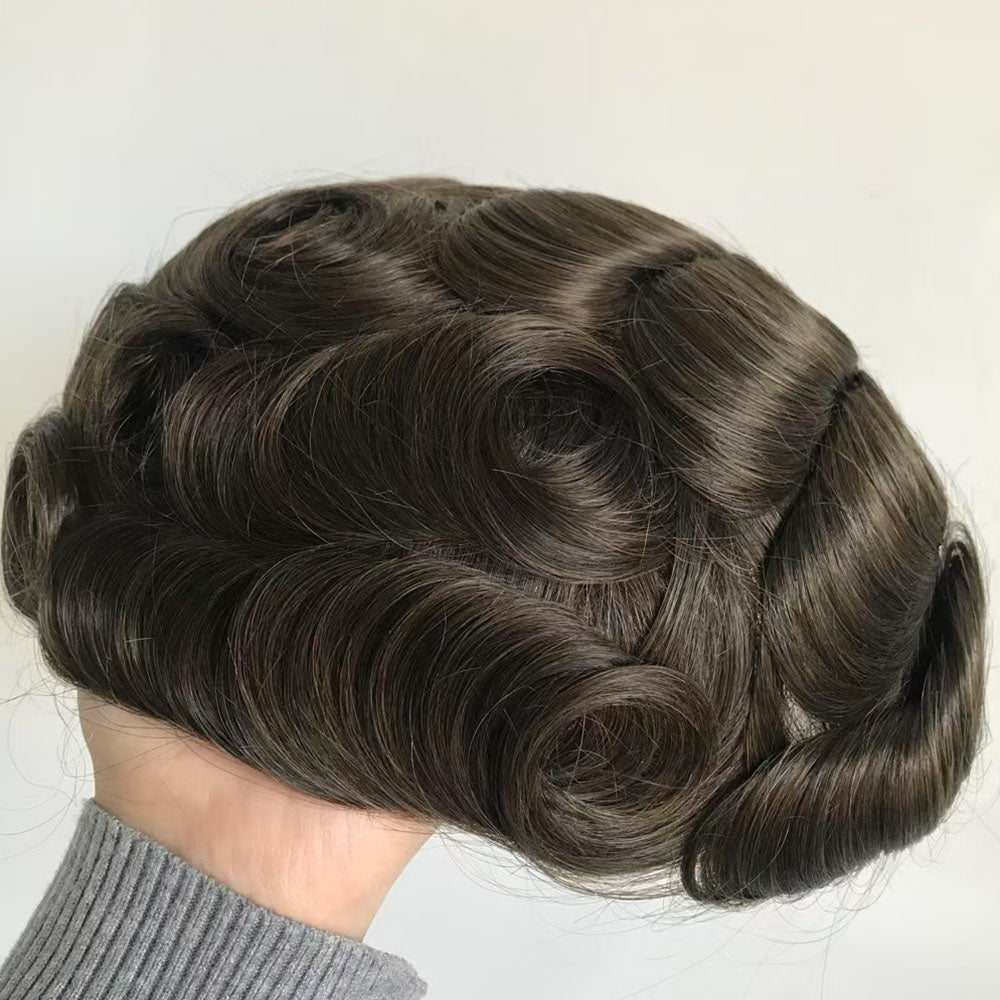 Human Hair Replacement for Men Swiss Lace Australia PU Around